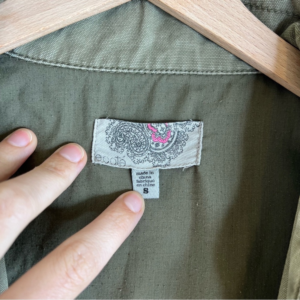 Olive Green Oversized Utility Jacket Womens Small - Picture 4 of 5